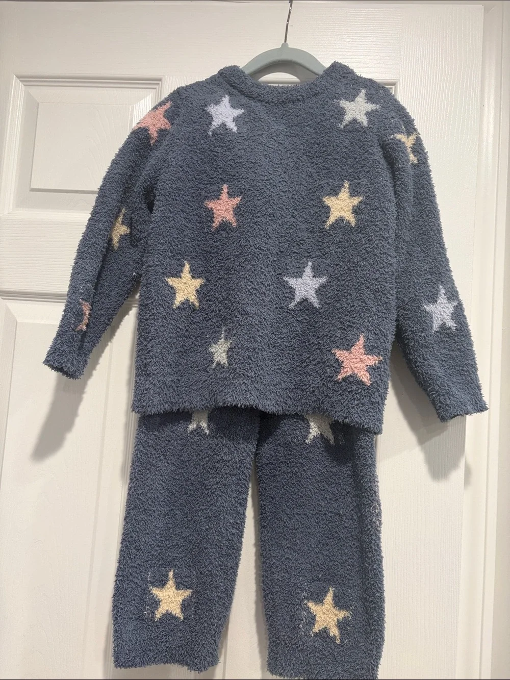 Cozy Star-Print Kids Fuzzy Set - Midnight Blue
